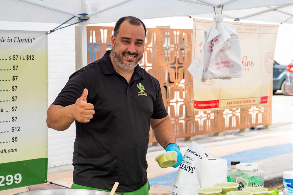 bradenton market vendor giving thumbs-up